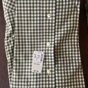 NWT Jos. A. Bank White checkered full button down dress shirt